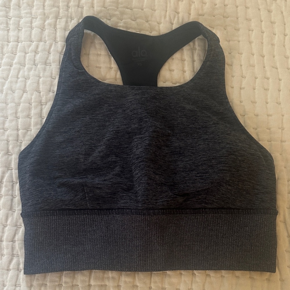 ALO Yoga Charcoal Gray Sports Bra